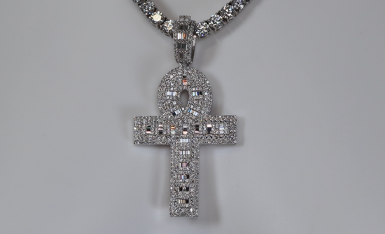 Mens Diamond Ankh Pendant