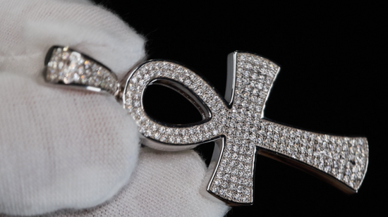 Moissanite Diamond Ankh Pendant