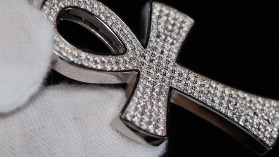 Moissanite Diamond Ankh Pendant