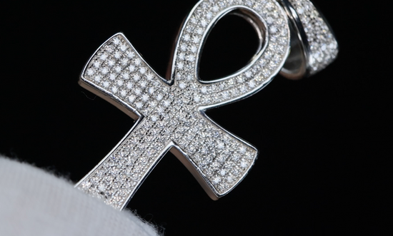 Moissanite Diamond Ankh Pendant