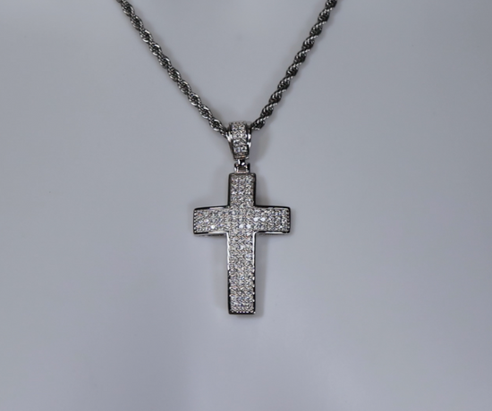 Iced Out Moissanite Cross Pendant