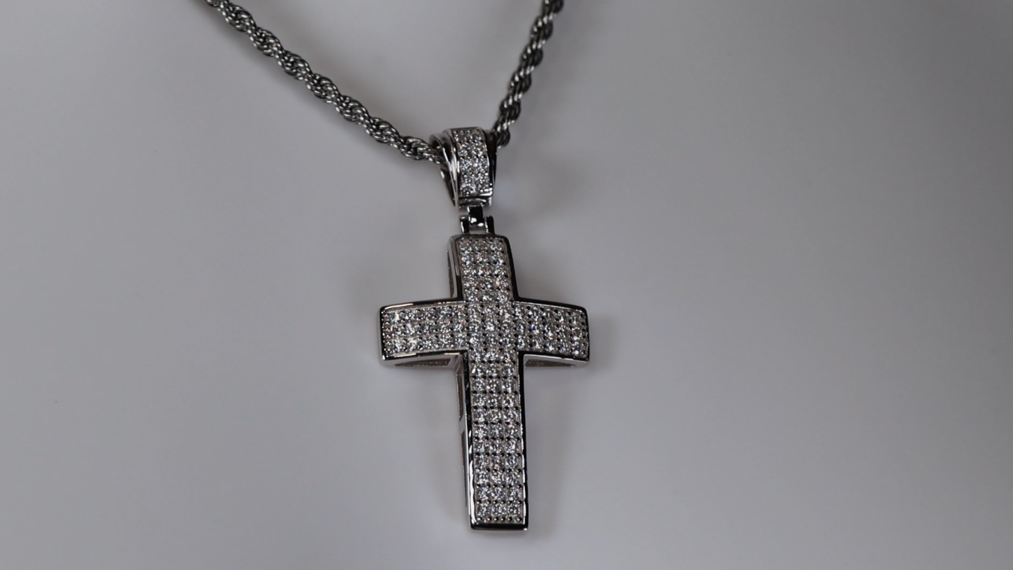 Hip Hop Moissanite Cross Pendant