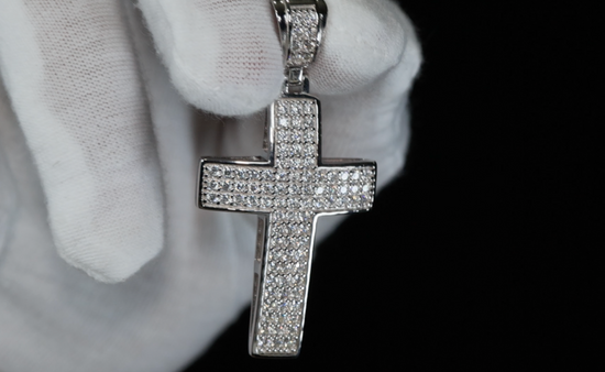 Moissanite hip hop cross