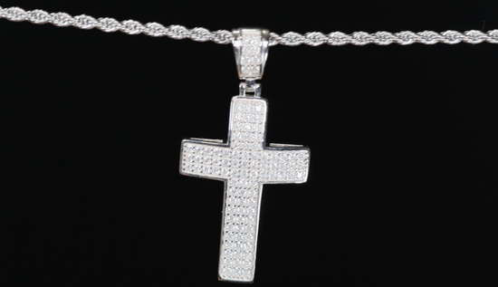 Moissanite Diamond Cross Pendant