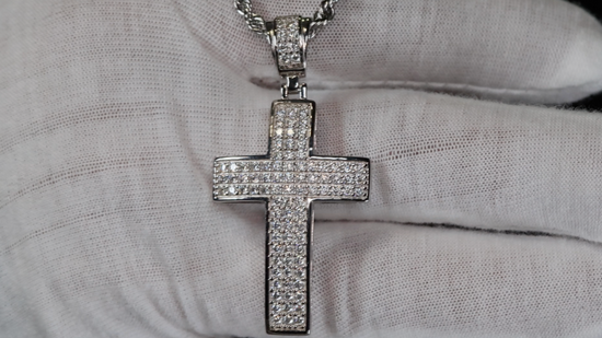 Moissanite Diamond Cross Pendant