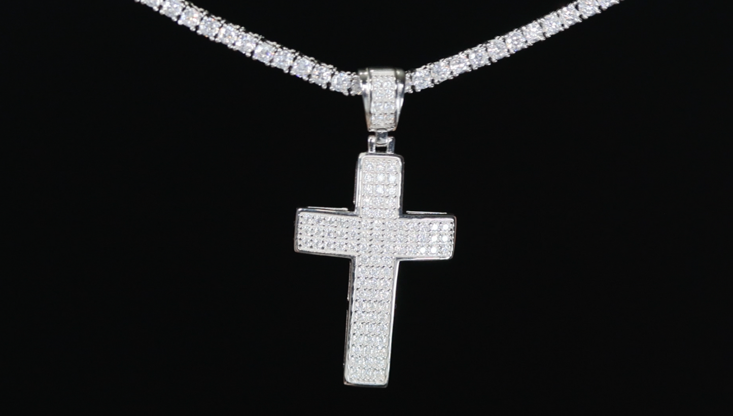 Big Moissanite Cross Pendant