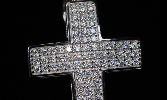 Big Moissanite Cross Pendant