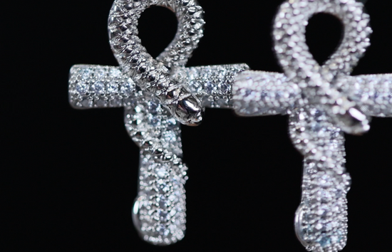 Diamond Ankh Earrings