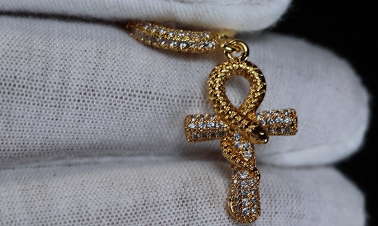 Diamond Ankh Earrings