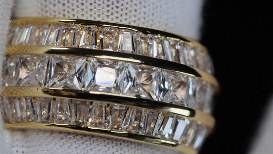 Mens Gold Baguette Diamond Eternity Ring