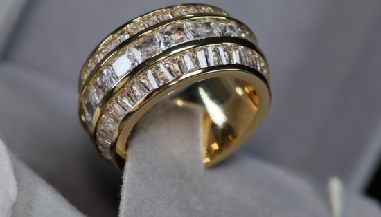 Mens Gold Lab Diamond Wedding Ring