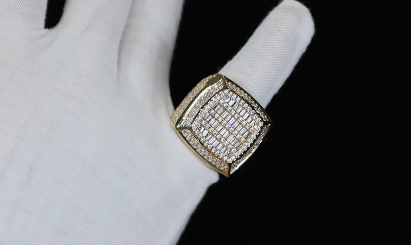 Mens Big Gold Diamond Ring