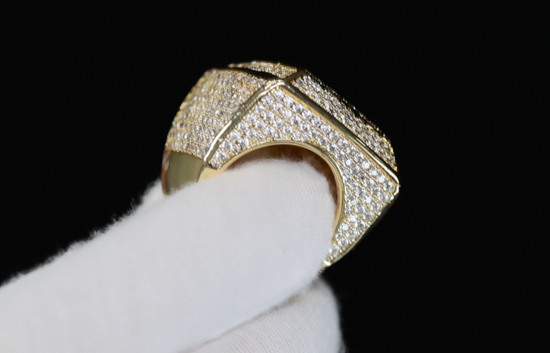 Mens Big Gold Diamond Ring