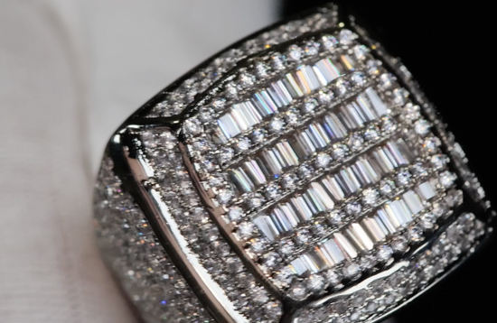 Mens Big Baguette Diamond Ring