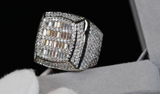 Mens Big Baguette Diamond Ring