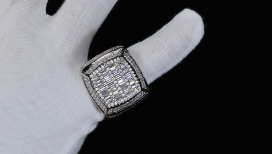 Mens Big Baguette Diamond Ring