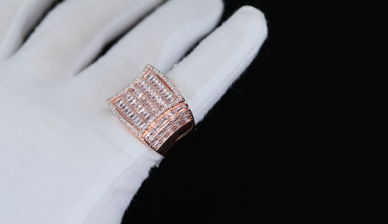 Mens Big Rose Gold Diamond Ring