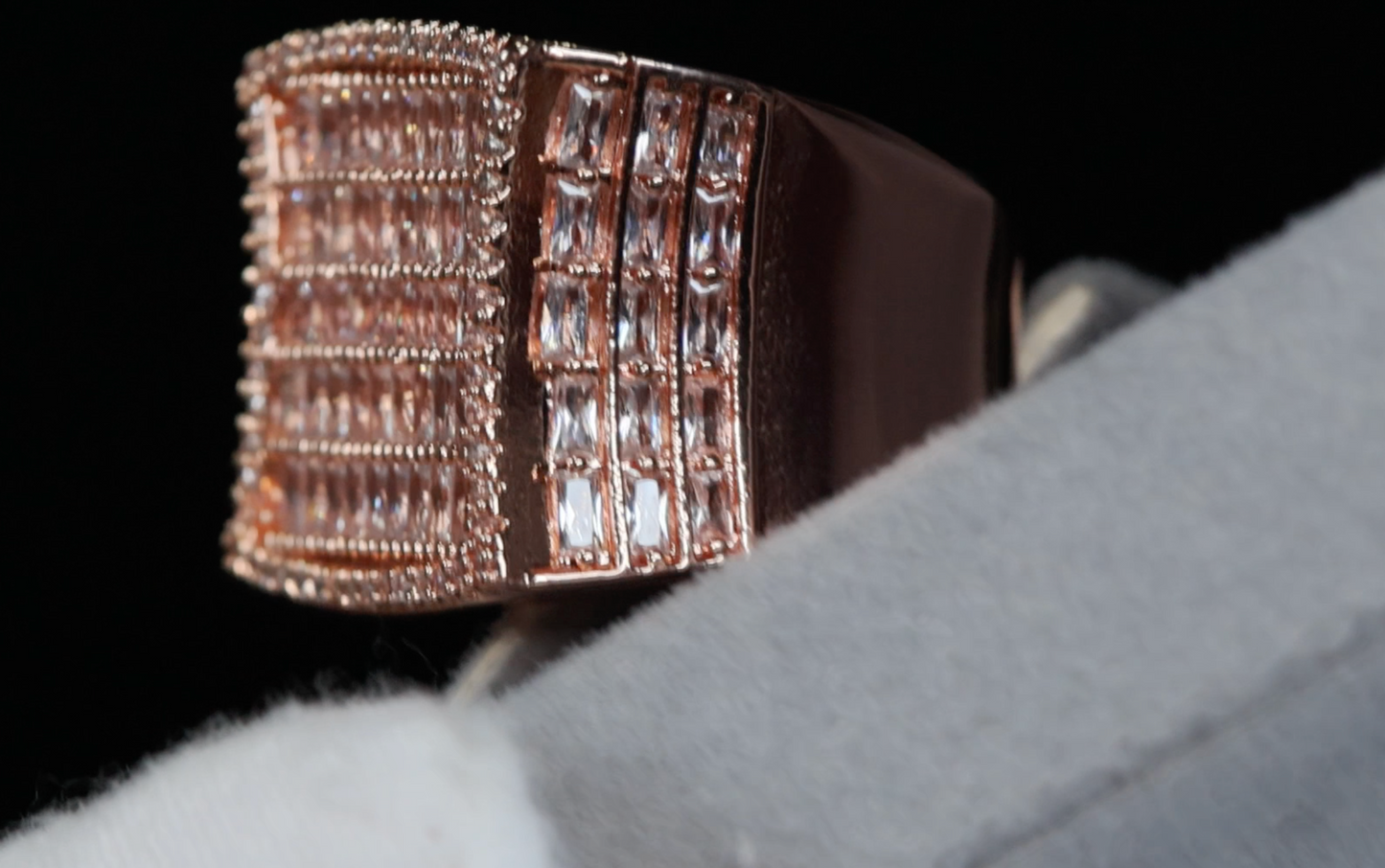 Mens Big Rose Gold Diamond Ring