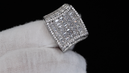 Mens Big Hip Hop Diamond Ring