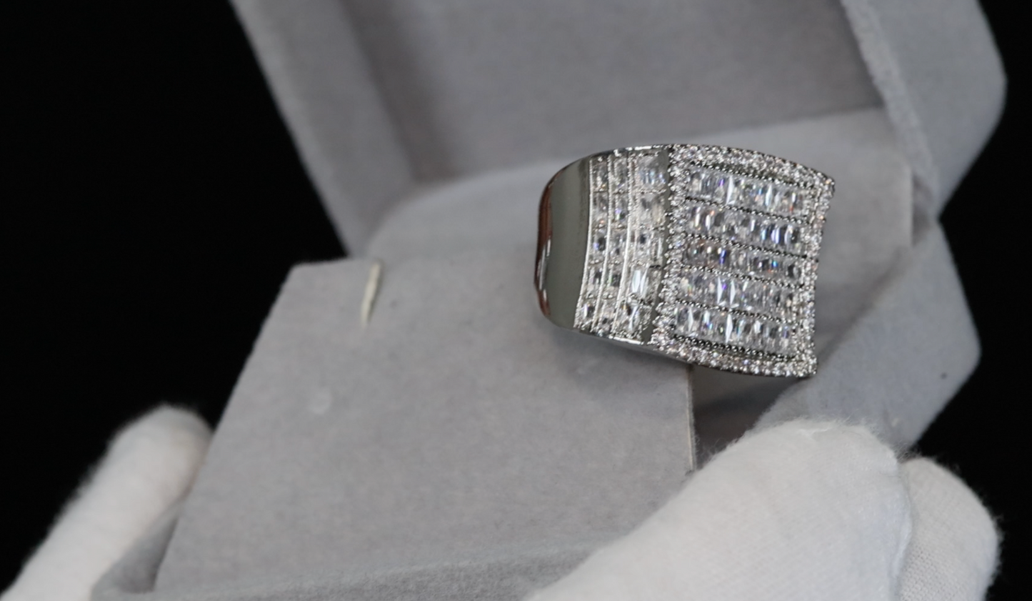 Mens Big Baguette Diamond Ring