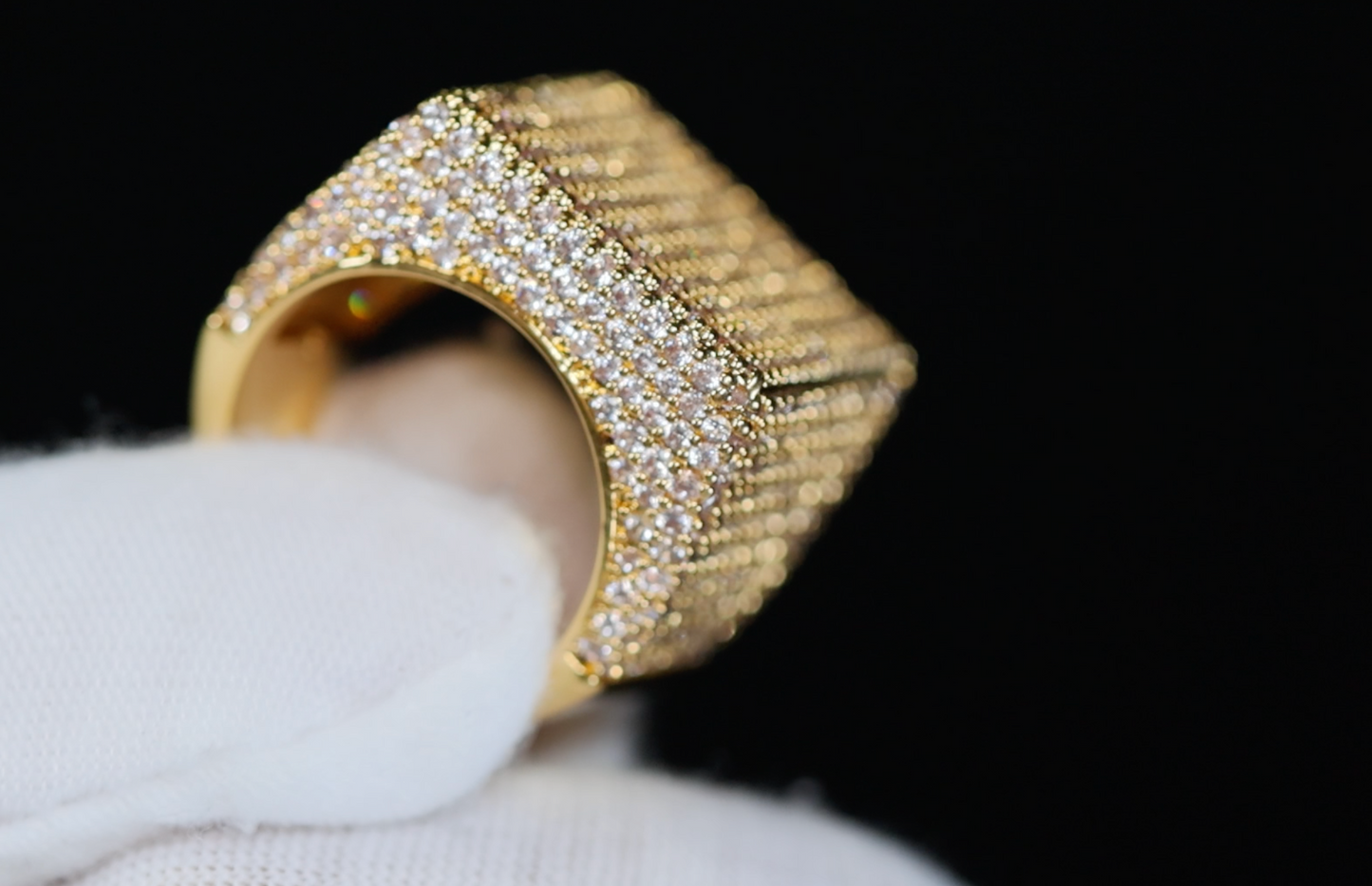 Mens Big Gold Diamond Ring