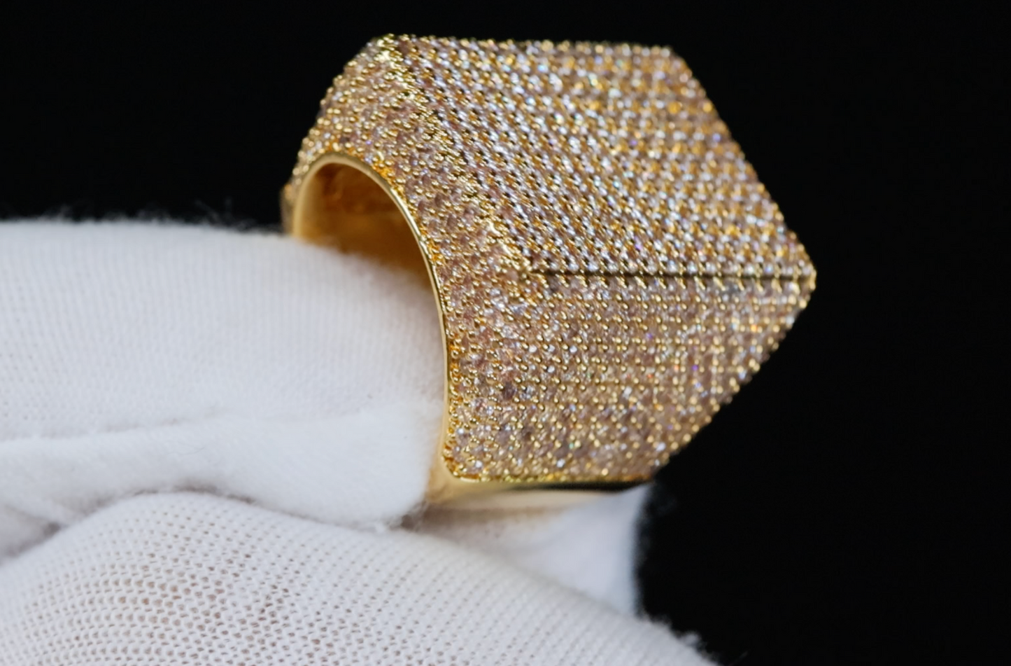 Mens Big Gold Diamond Ring