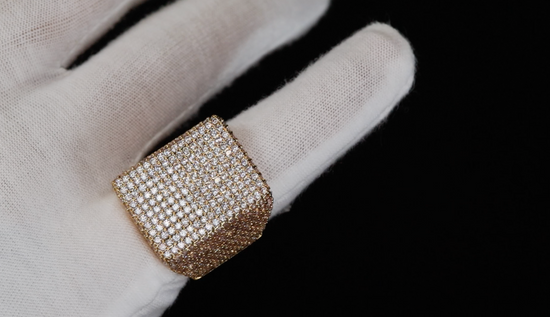 Mens Big Gold Diamond Ring