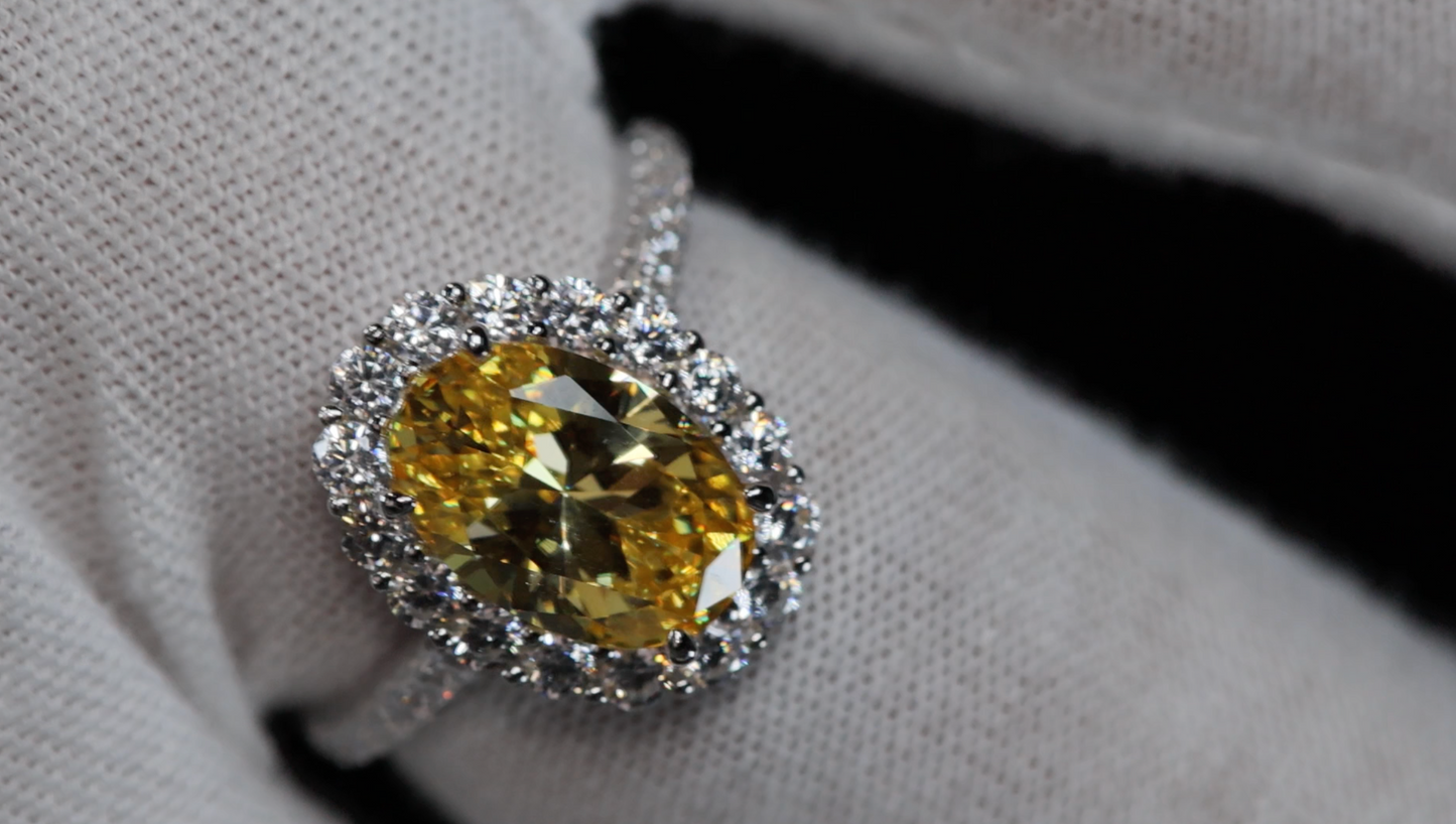 Yellow Oval Diamond Engagement Ring