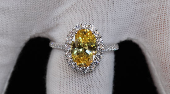 Womens Yellow Oval Diamond Engagement Ring