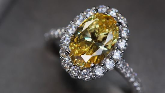 3.0ct Womens Yellow Oval Diamond Ring | Yellow Oval Cut Diamond Ring