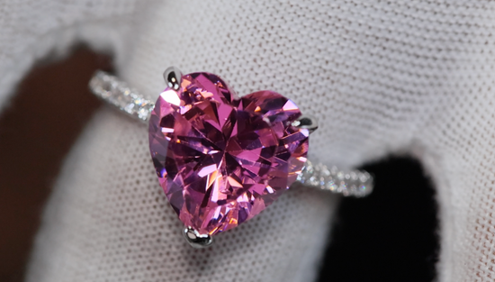 Pink Heart Diamond Ring