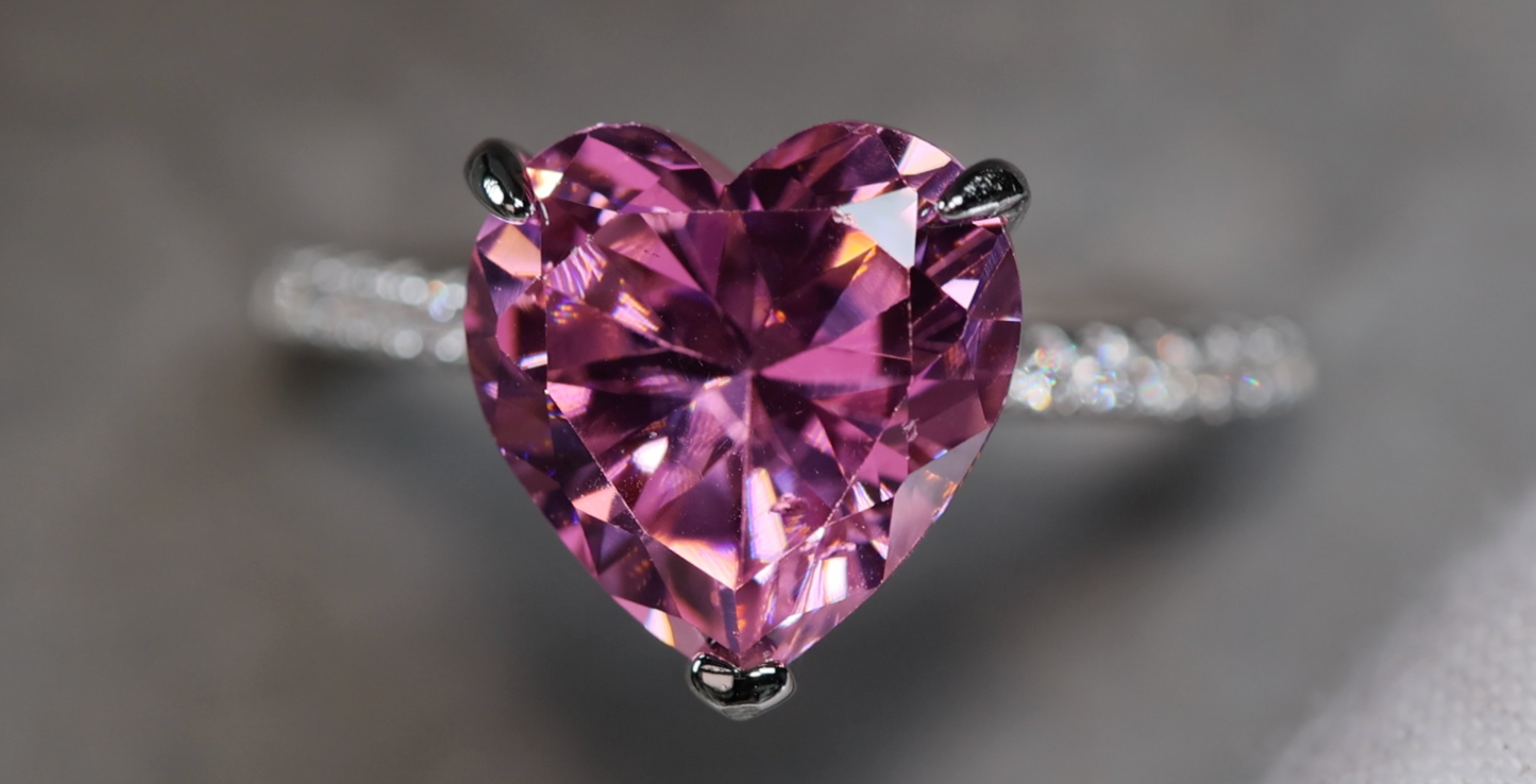 Pink Heart Diamond Ring