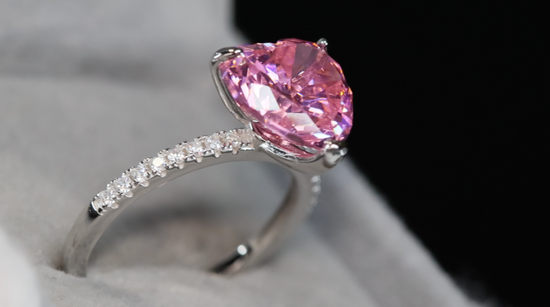 Pink Heart Diamond Engagement Ring