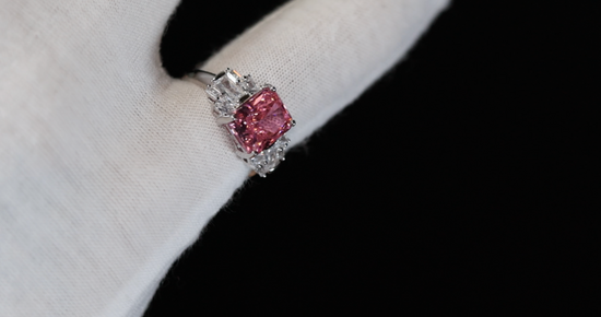 Pink Baguette Diamond Ring