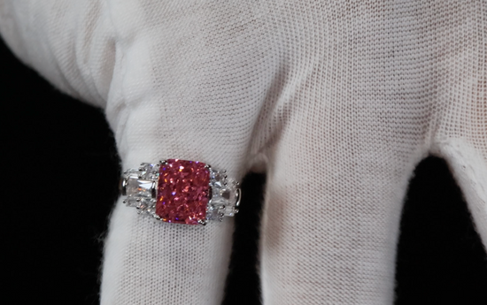 Pink Baguette Diamond Ring