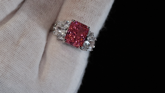 Pink Baguette Diamond Ring