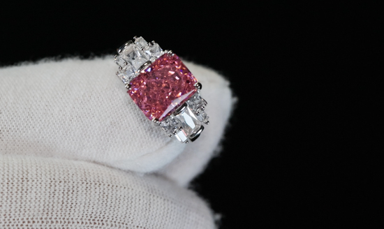 Pink Baguette Diamond Ring