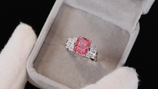 Pink Baguette Diamond Ring