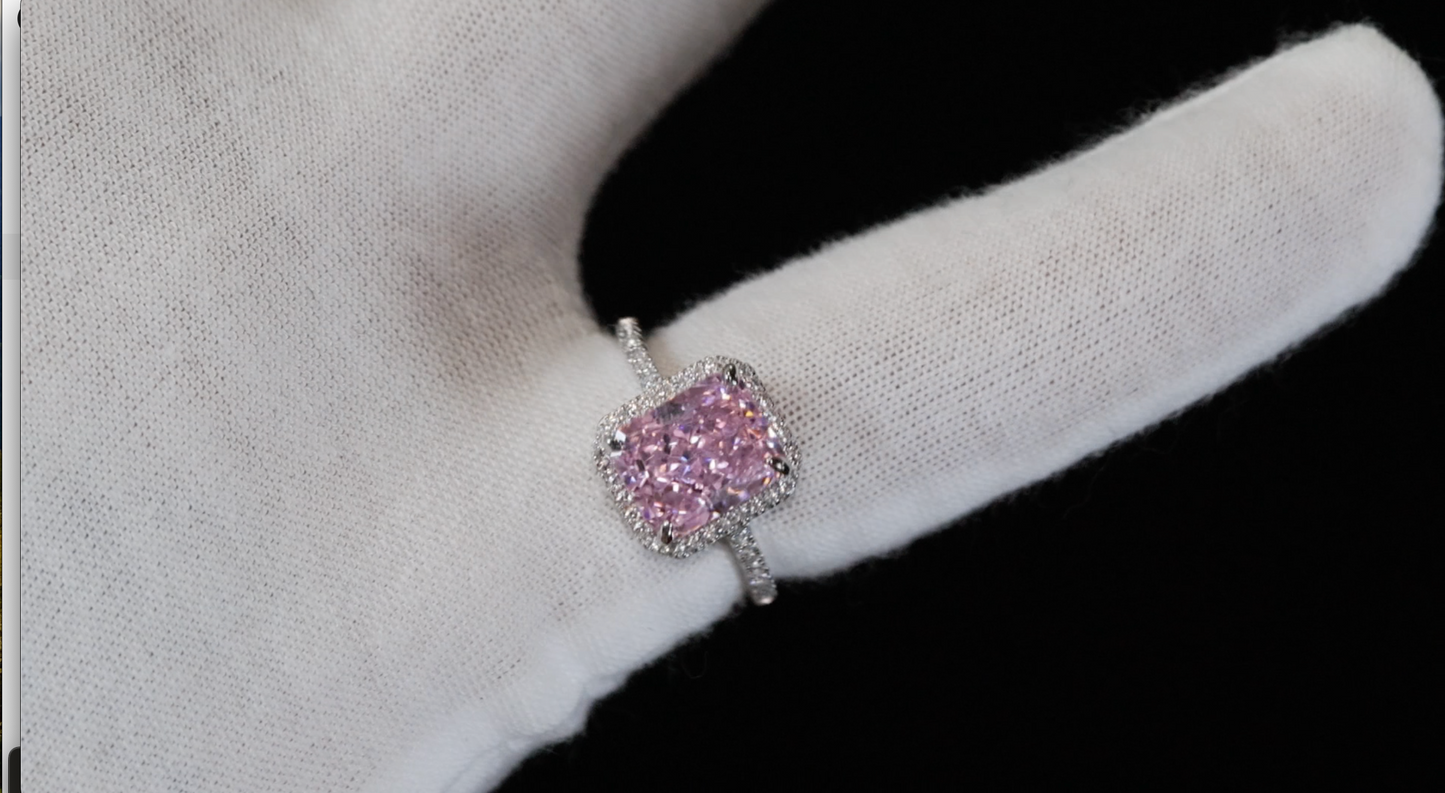 Womens Big Pink Diamond Ring