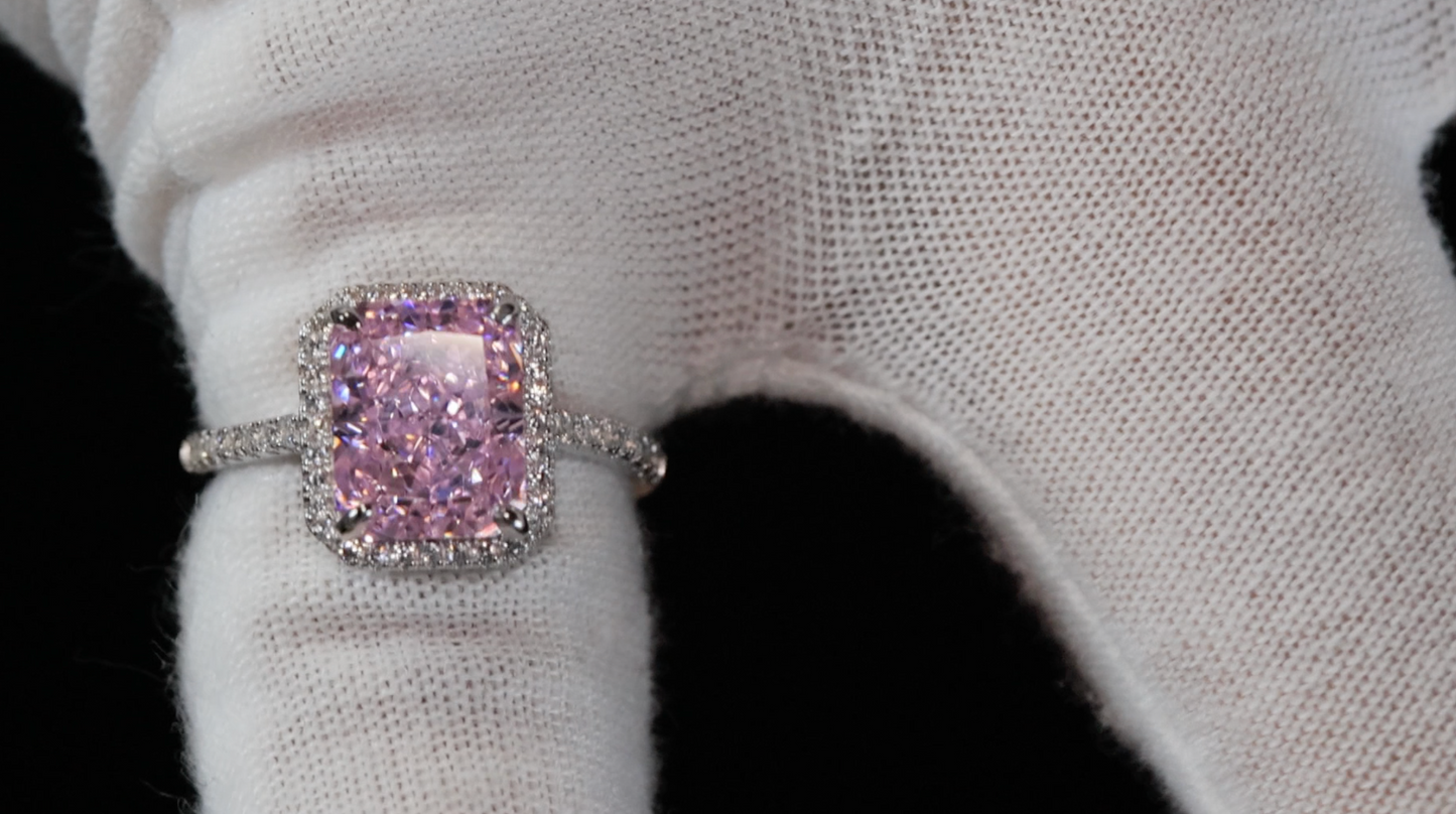 Womens Big Pink Diamond Ring