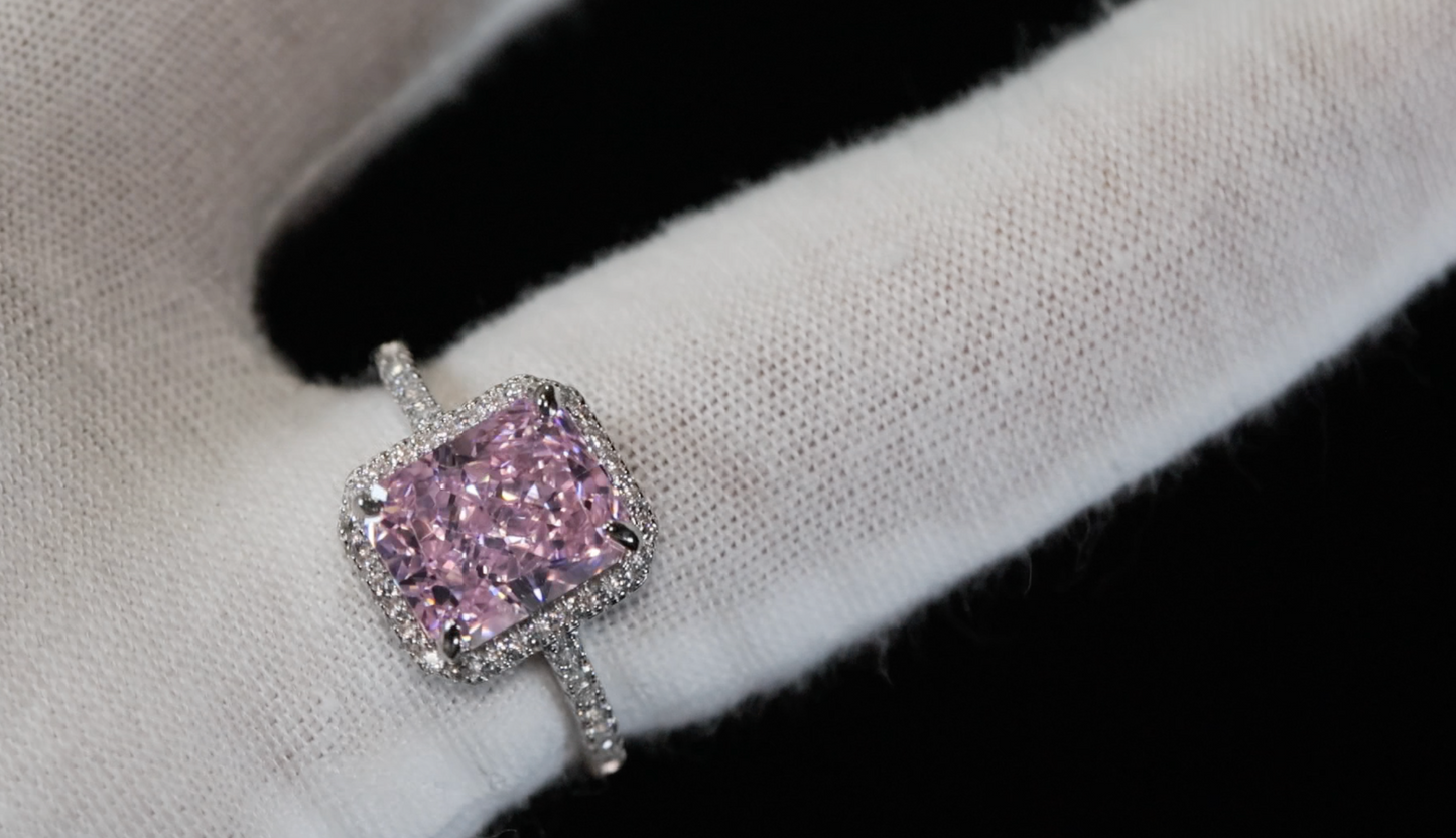 Womens Big Pink Diamond Ring