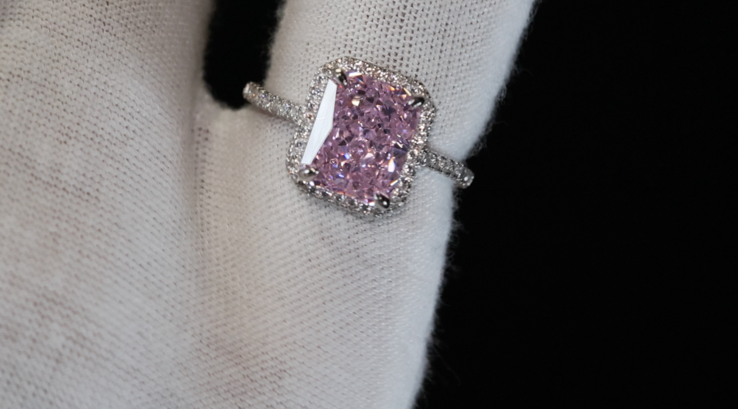 Womens Big Pink Diamond Ring