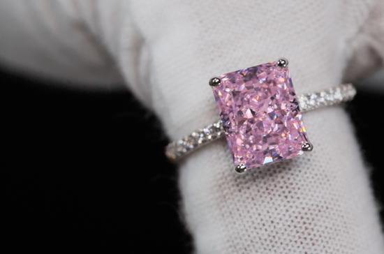 Pink Crushed Diamond Ring