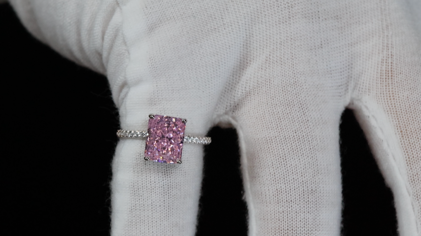 Pink Crushed Diamond Ring