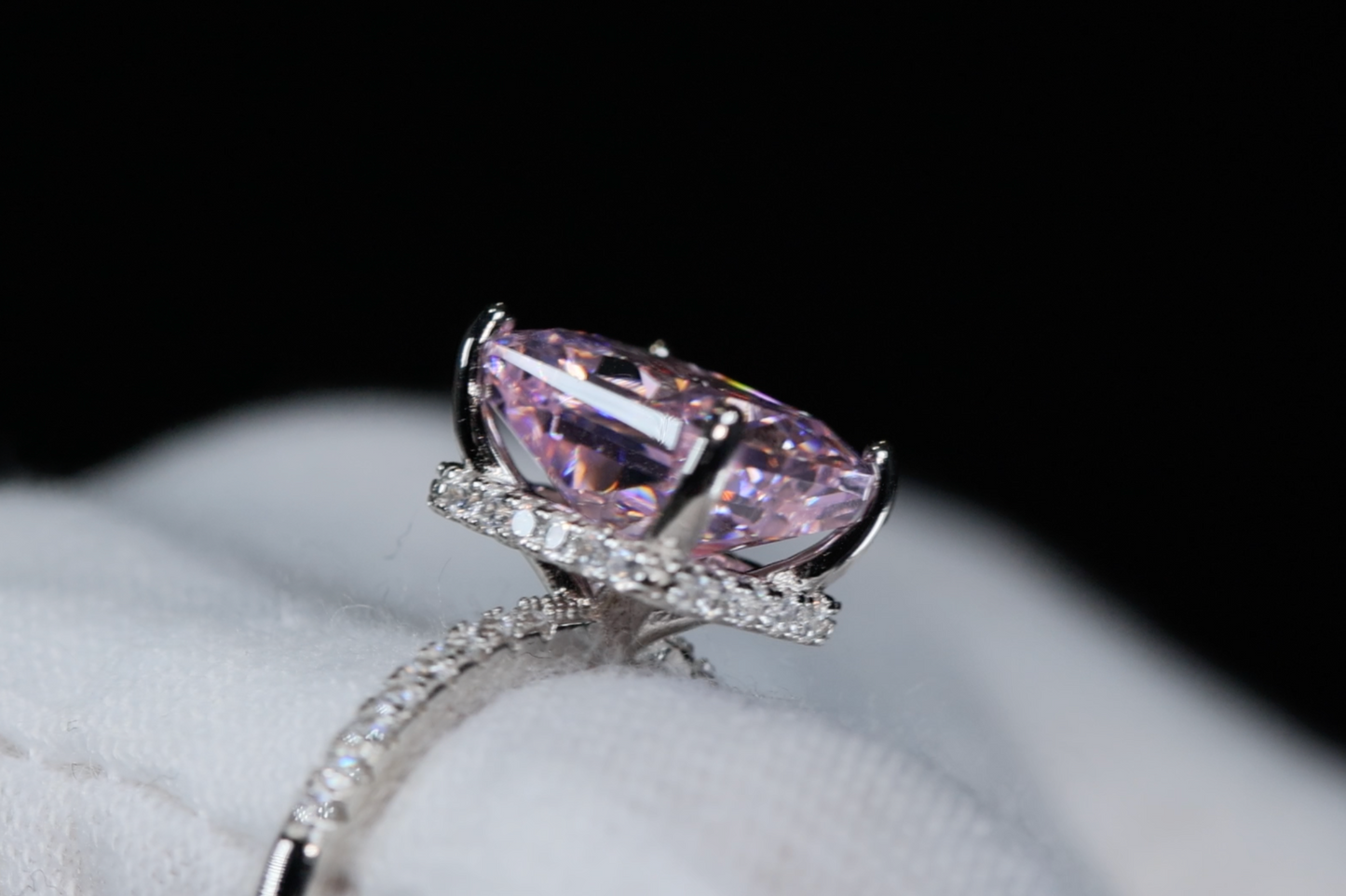 Big Pink Lab Grown Diamond Ring