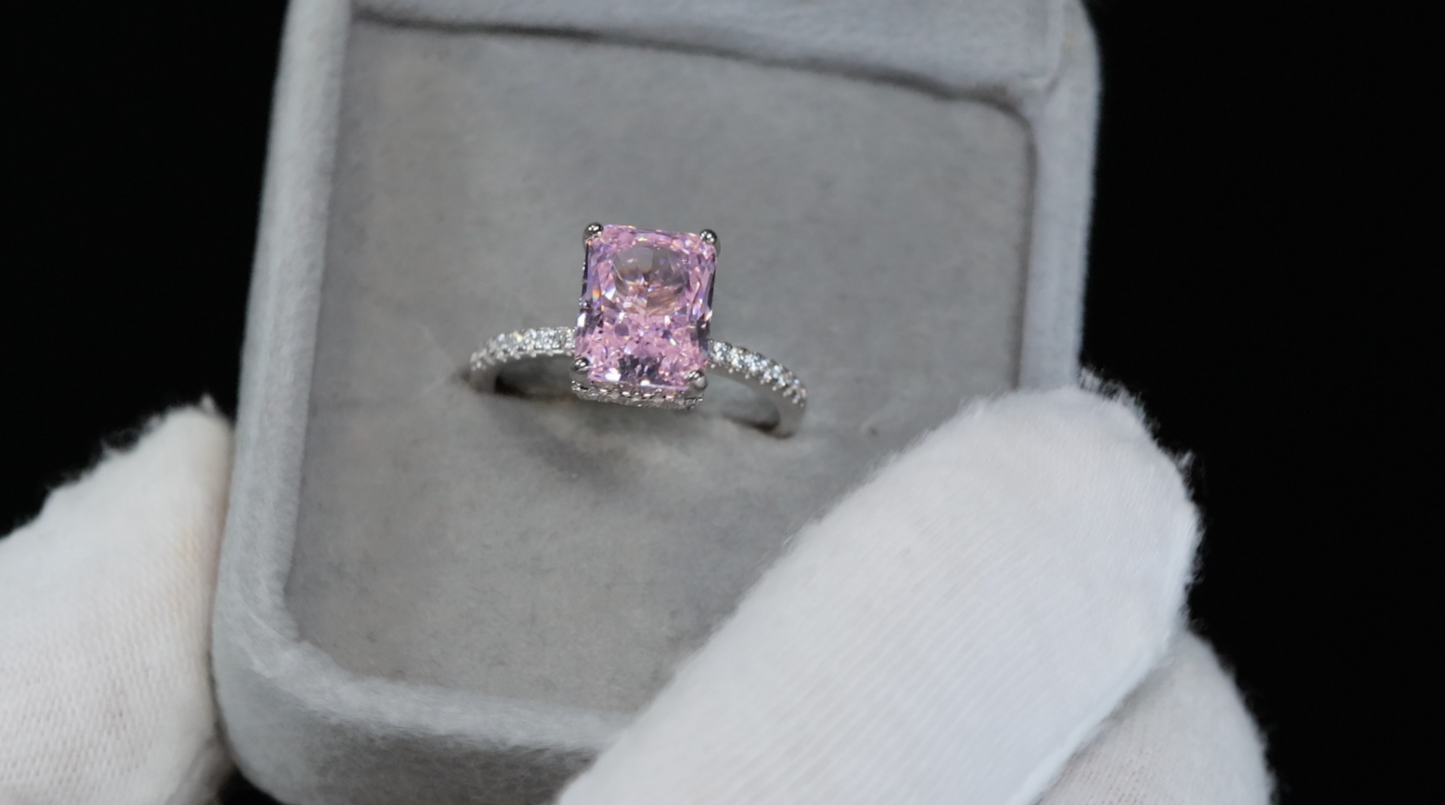 Big Pink Lab Grown Diamond Ring