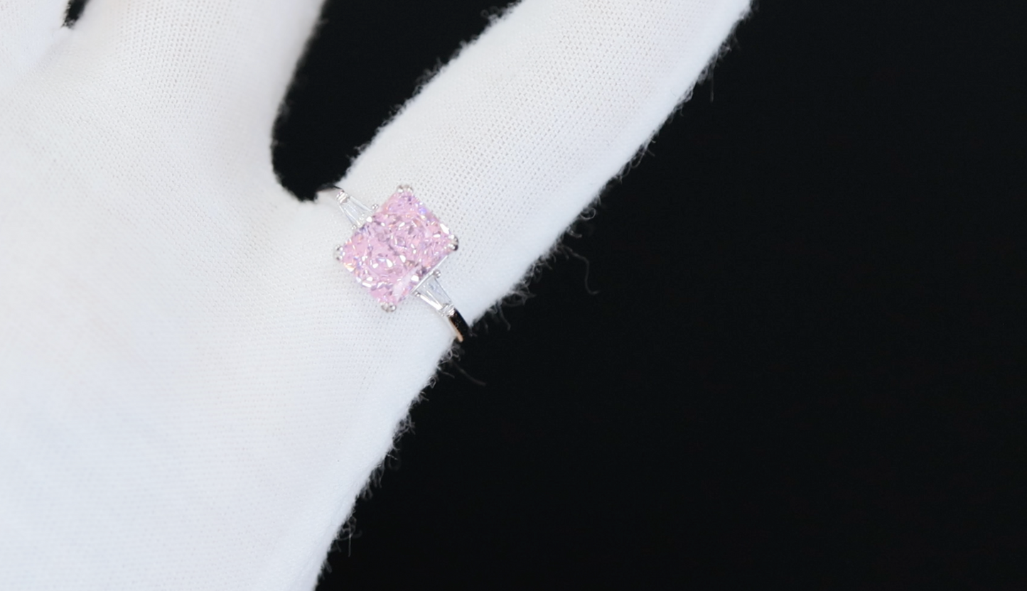 Womens Pink Lab Diamond Ring