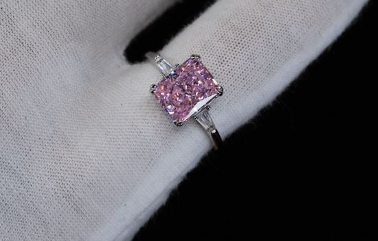 Womens Pink Lab Diamond Ring