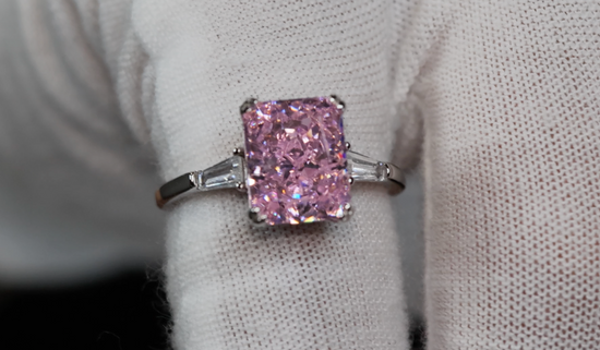 Womens Pink Lab Diamond Ring