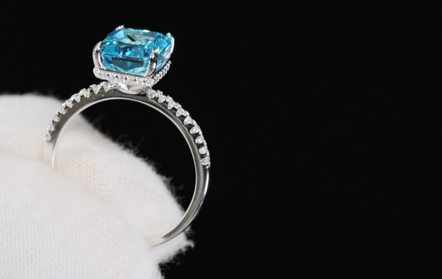 Womens Blue Lab Diamond Ring